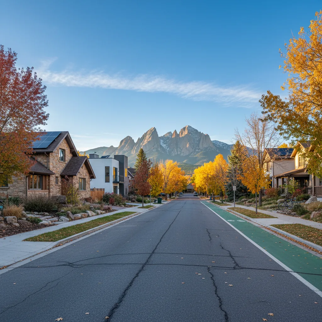 Lyons residential area near St. Vrain Creek